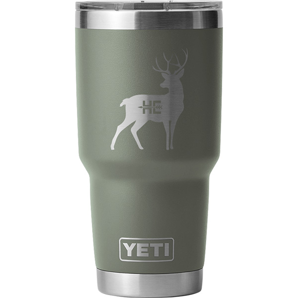 Yeti Rambler 30 oz Tumbler - Hunters Envy logo in Camp Green